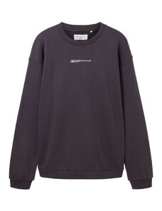 TOM TAILOR DENIM Sweater majica antracit siva / bijela