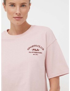 Pamučna majica Fila boja: ružičasta