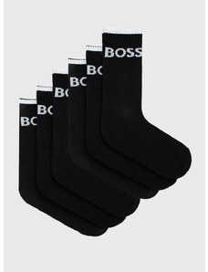Čarape BOSS 6-pack za muškarce, boja: crna