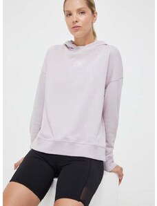 Dukserica New Balance za žene, boja: ružičasta, s kapuljačom, s tiskom