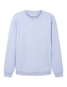 TOM TAILOR DENIM Sweater majica nebesko plava / bijela