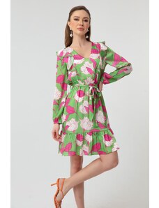 Lafaba ženska zelena haljina cvjetnog uzorka