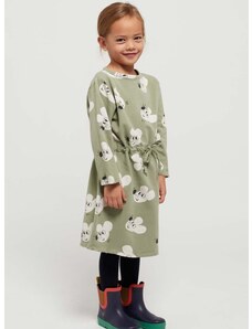 Dječja haljina Bobo Choses boja: zelena, mini, širi se prema dolje