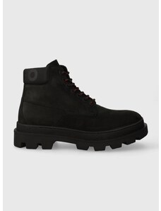Cipele od brušene kože HUGO Graham za muškarce, boja: crna, 50503732