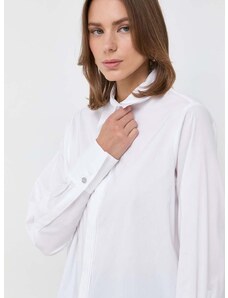 Košulja BOSS za žene, boja: bijela, regular, s klasičnim ovratnikom