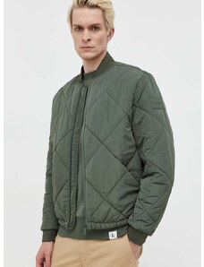 Bomber jakna Calvin Klein za muškarce, boja: zelena, za prijelazno razdoblje