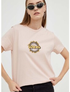 Pamučna majica Vans boja: ružičasta