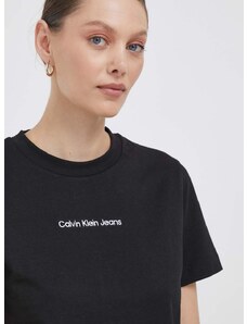 Pamučna majica Calvin Klein Jeans boja: crna