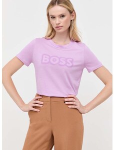 Pamučna majica Boss Orange BOSS ORANGE boja: ružičasta