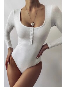 Madmext Women's White Bodysuit