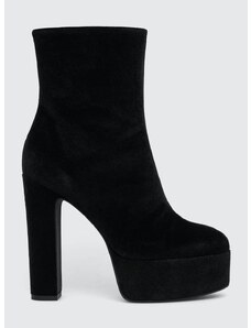 Gležnjače Pinko Shumann za žene, boja: crna, s debelom potpeticom, 102320 A1D3 Z99