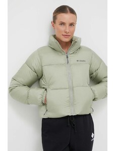 Jakna Columbia Puffect Cropped Jacket za žene, boja: zelena, za zimu, 2002491