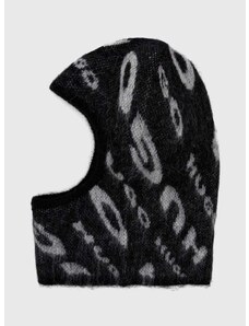 Balaklava s primjesom vune HUGO boja: siva, od tanke pletenine