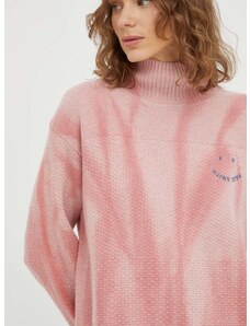 Vuneni pulover PS Paul Smith za žene, boja: ružičasta, s dolčevitom
