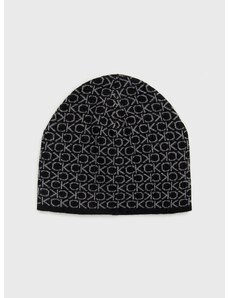 Kapa s dodatkom vune Calvin Klein boja: crna, od tanke pletenine