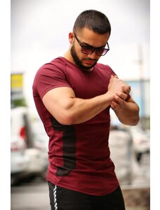 Madmext Advertising Sleeve Claret Red T-Shirt-2 4102