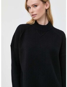 Vuneni pulover BOSS za žene, boja: crna