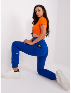 Fashionhunters Cobalt blue sweatpants with pockets
