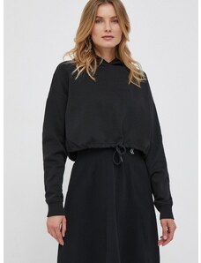 Dukserica Calvin Klein Jeans za žene, boja: crna, s kapuljačom, s tiskom