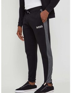 Homewear hlače BOSS boja: crna, s uzorkom