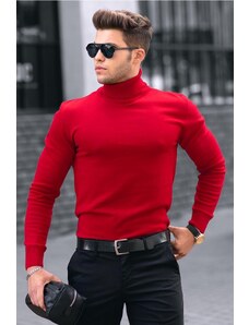 Madmext Red Turtleneck Sweater 4656