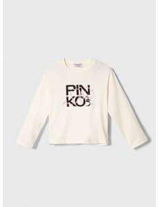 Dječja majica dugih rukava Pinko Up boja: bež