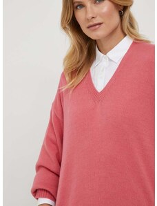 Vuneni pulover United Colors of Benetton za žene, boja: ružičasta