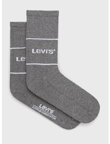Čarape Levi's boja: siva