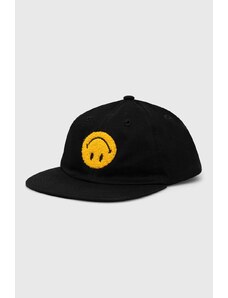 Pamučna kapa sa šiltom Market x Smiley boja: crna, s aplikacijom