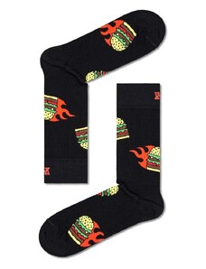Čarape Happy Socks Flaming Burger Sock boja: crna