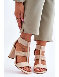 Kesi Leather Sandals High heels Beige Marren