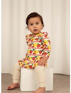 Dječja haljina Mini Rodini boja: žuta, mini, širi se prema dolje