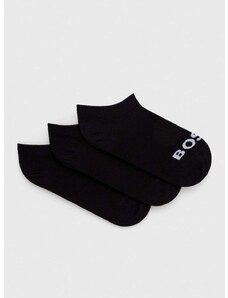 Čarape BOSS 3-pack za žene, boja: crna