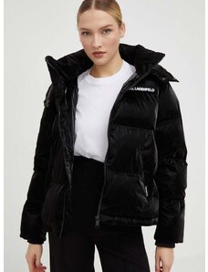 Jakna Karl Lagerfeld za žene, boja: crna, za zimu
