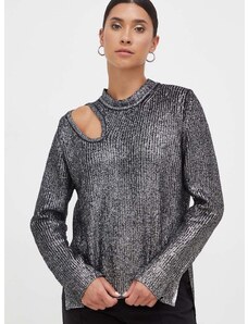 Pulover s dodatkom vune Pinko za žene, boja: srebrna
