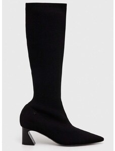 Čizme Patrizia Pepe za žene, boja: crna, s debelom potpeticom, 2Y0014 K156 K103