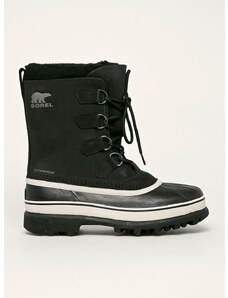 Čizme za snijeg Sorel za muškarce, boja: crna, s toplom podstavom