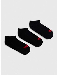 Čarape Levi's 3-pack boja: crna