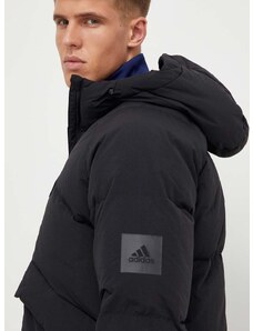 Pernata jakna adidas za muškarce, boja: crna, za zimu