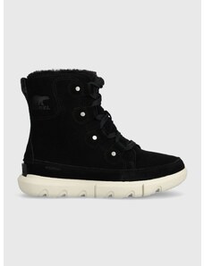 Čizme za snijeg od brušene kože Sorel EXPLORER NEXT JOAN WP za žene, boja: crna, 2058871010