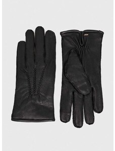 Kožne rukavice BOSS za muškarce, boja: crna