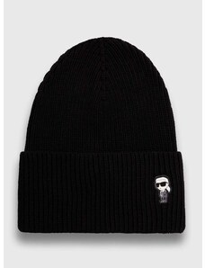 Kapa s dodatkom vune Karl Lagerfeld boja: crna, od debelog pletiva