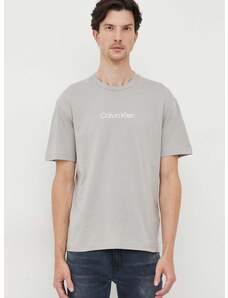 Pamučna majica Calvin Klein boja: siva, s uzorkom