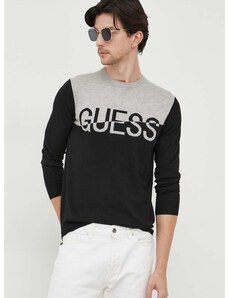 Bluza Guess za muškarce, boja: crna, lagani