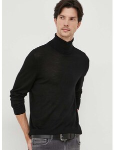 Vuneni pulover Michael Kors za muškarce, boja: crna, lagani, s dolčevitom