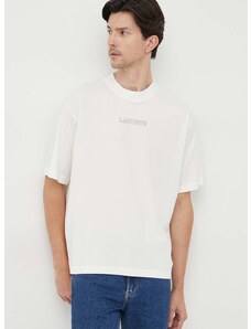 Pamučna majica Lacoste boja: bijela, s tiskom