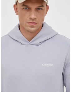 Dukserica Calvin Klein za muškarce, boja: siva, s kapuljačom, glatka