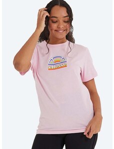 Pamučna majica Ellesse boja: ružičasta, SGJ11887-WHITE