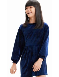 Dječja haljina Desigual boja: tamno plava, mini, širi se prema dolje