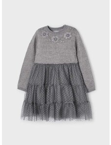 Dječja haljina Mayoral boja: siva, mini, širi se prema dolje